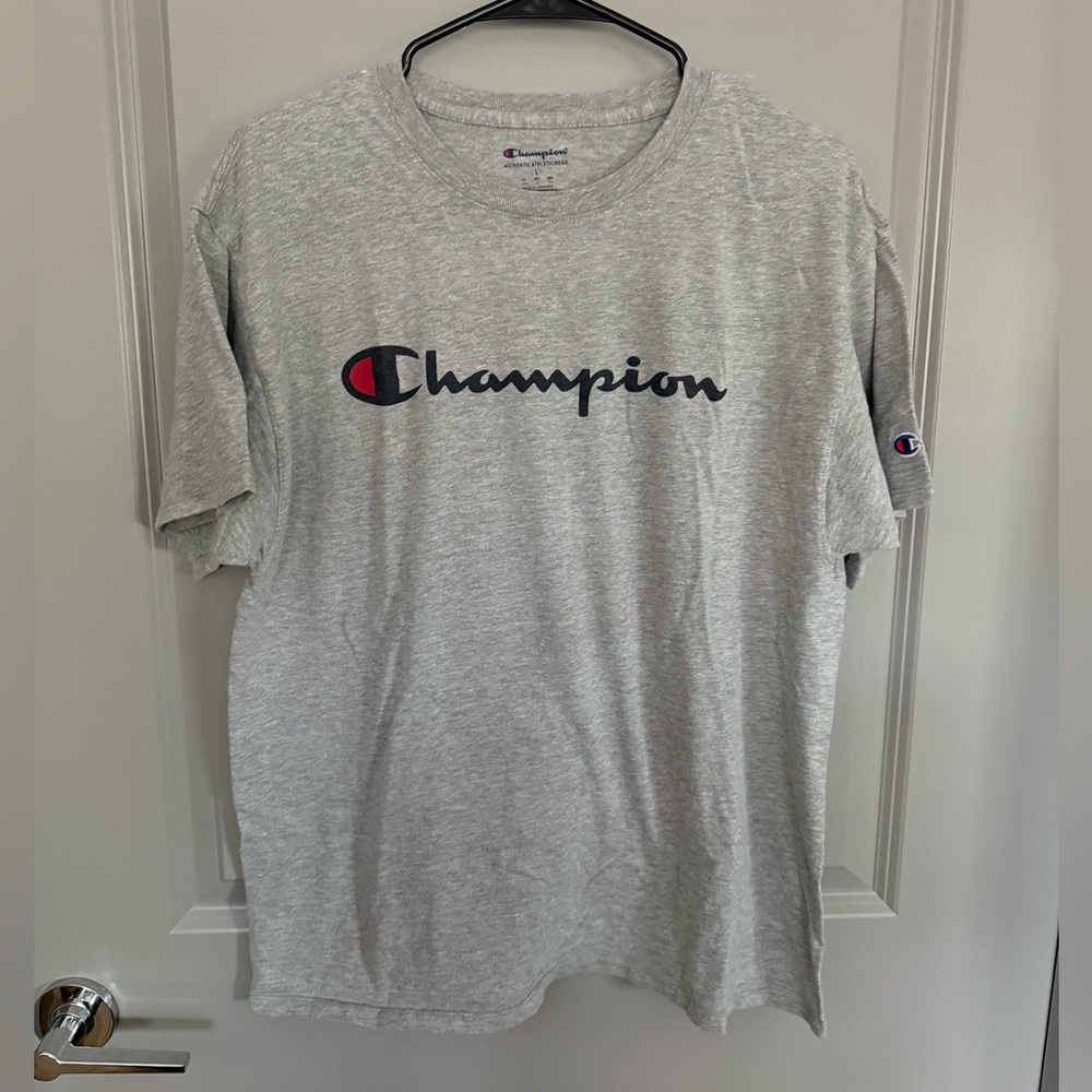 Champion Gray Short Sleeve Tee Iconic Comfort
